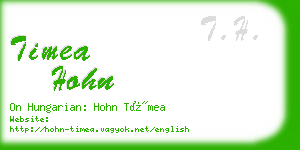 timea hohn business card